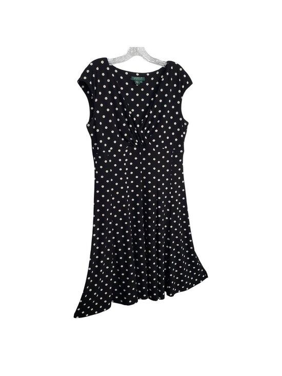 Lauren Ralph Lauren Dresses & Skirts - LRL Ralph Lauren Size 14 Dress Polka Dot Fit Flare Classic V-neck Twist Pull On